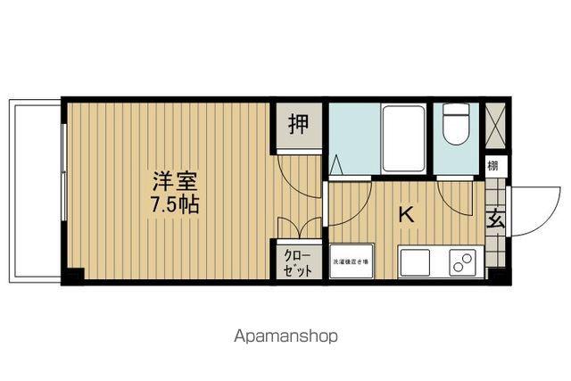 長倉Mハイツ(1K/2階)の間取り写真