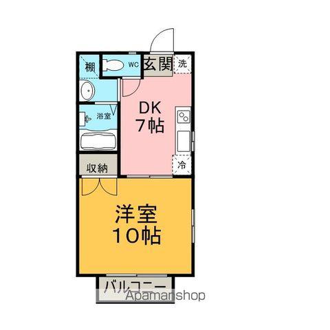 ブリーズタウン(1DK/1階)の間取り写真