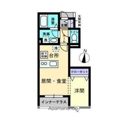 BELLE LEAD朝生田(1DK/1階)の間取り写真