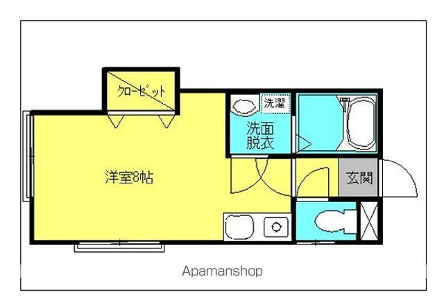 グロリアス(ワンルーム/2階)の間取り写真