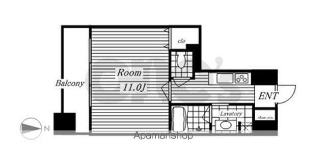 レジディア久屋大通(1K/2階)の間取り写真