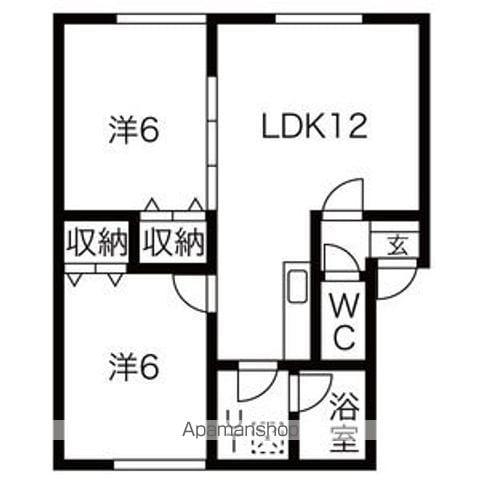 フローラル壱番館(2LDK/2階)の間取り写真