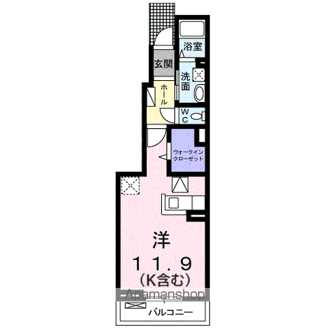 スプレンド-レ東鳥生 A(ワンルーム/1階)の間取り写真