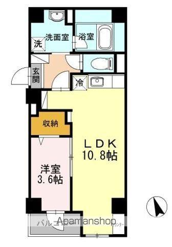 MKSOLEIL国泰寺(1LDK/4階)の間取り写真