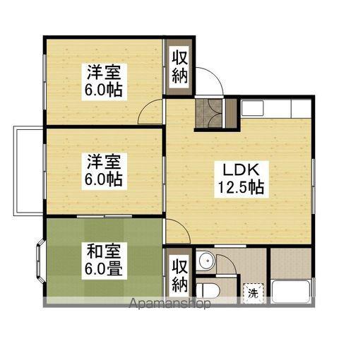 ファミーユ平野A(3LDK/2階)の間取り写真