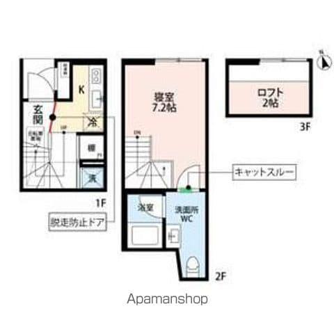 FEEL CNB(1K/1階)の間取り写真