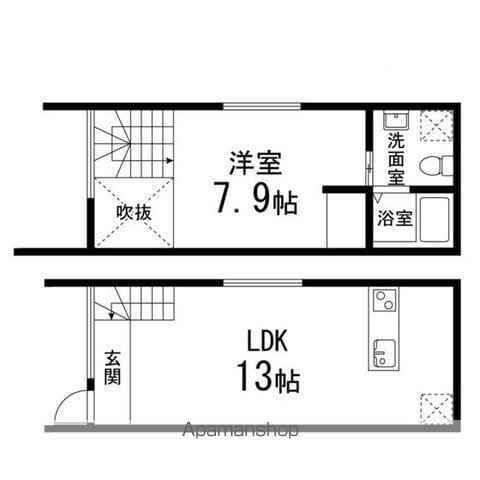 LA MAISON NOIRE(1LDK/1階)の間取り写真