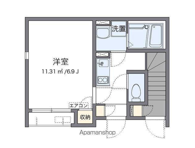 レオネクスト東堀(1K/1階)の間取り写真