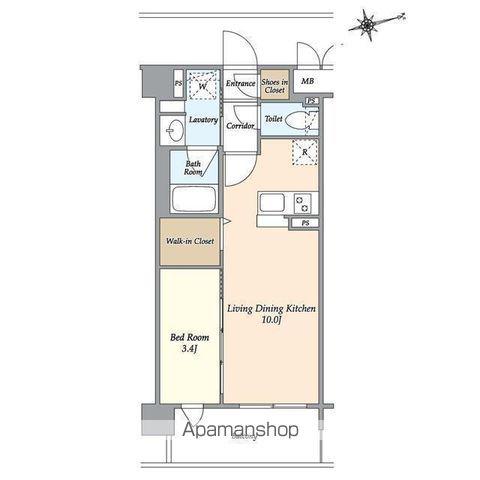 アトリオフラッツ井尻(1LDK/5階)の間取り写真