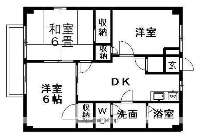 サニーハウス(3DK/2階)の間取り写真