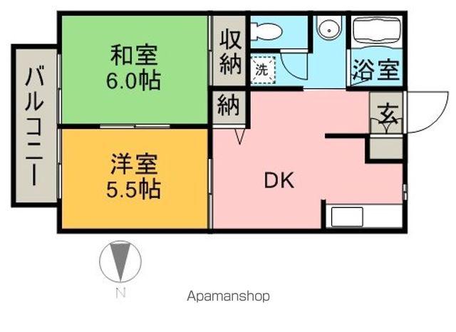 ディアス一宮(2K/2階)の間取り写真