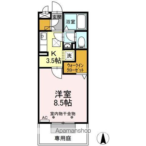 PRISMIC(1K/1階)の間取り写真