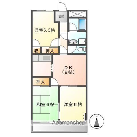 ENJYOⅡ(3LDK/2階)の間取り写真