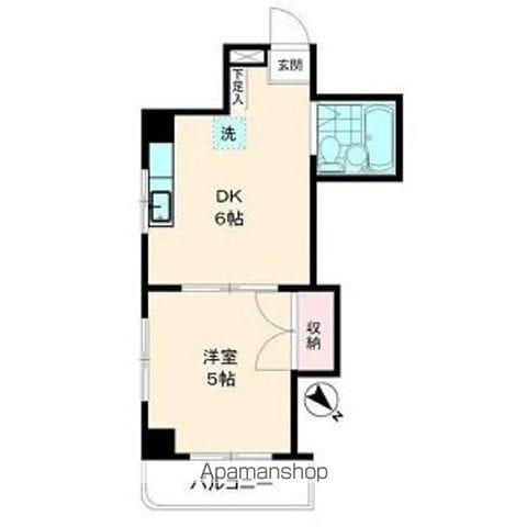 メゾン丸十(1DK/8階)の間取り写真