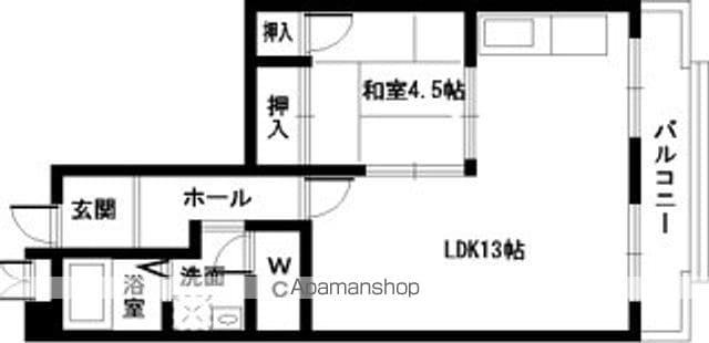 新栄ハイツ(1LDK/4階)の間取り写真