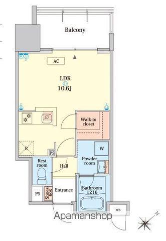 RJRプレシア大橋駅前(1K/10階)の間取り写真