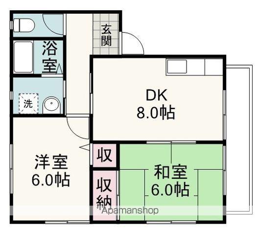 アムールI(2DK/2階)の間取り写真