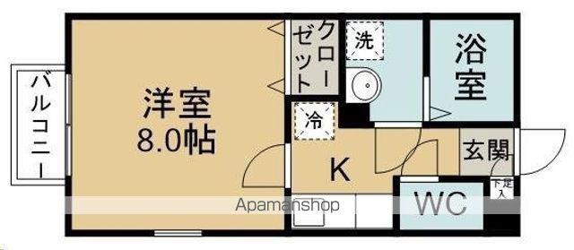 HILL BASE(1K/1階)の間取り写真