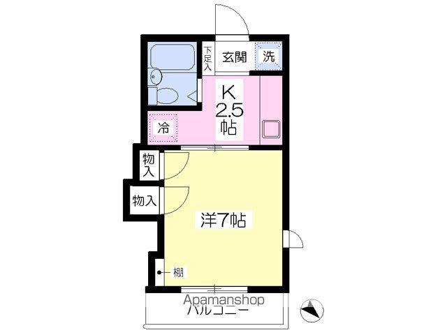 ビューコート川内(1K/2階)の間取り写真
