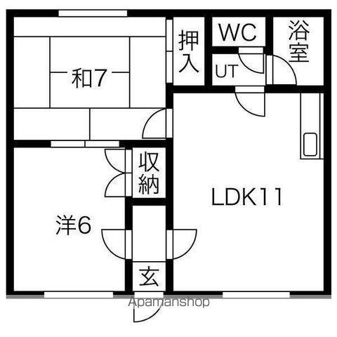 ドミール幸Ⅰ(2LDK/1階)の間取り写真