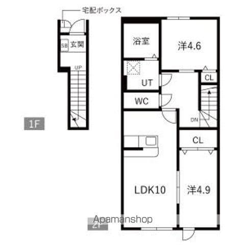 フロンティア(2LDK/2階)の間取り写真