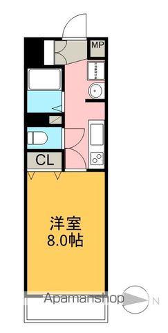 ソレイユ山代(1K/2階)の間取り写真
