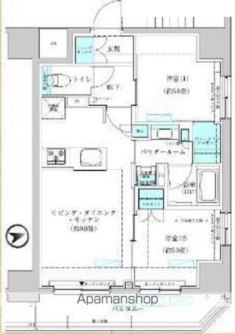 ヴィークブライト蔵前(2LDK/5階)の間取り写真