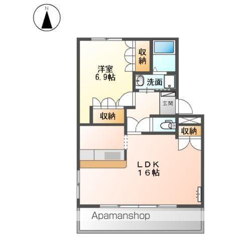 東海道本線 岐阜駅 バス乗車時間：40分 福富団地口バス停で下車 徒歩2分 2階建 築21年(1LDK/1階)の間取り写真