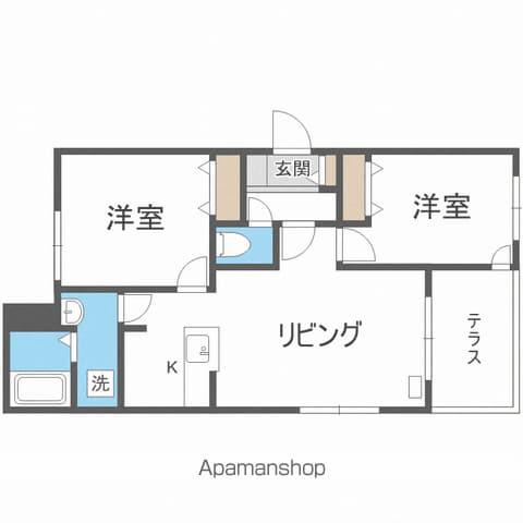 ブランシャール西28丁目(2LDK/1階)の間取り写真