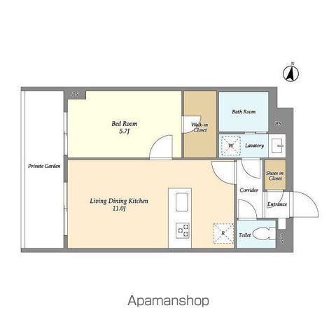 メゾンドオンディーヌ(1LDK/1階)の間取り写真