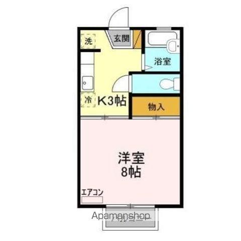 ライトハウス Ⅲ(1K/1階)の間取り写真