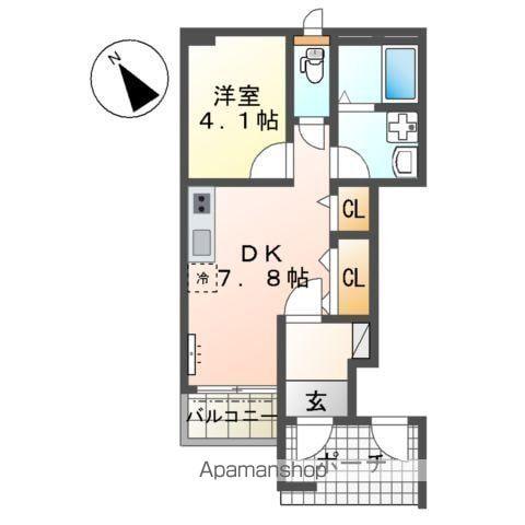 MODE SABRINA(1DK/1階)の間取り写真