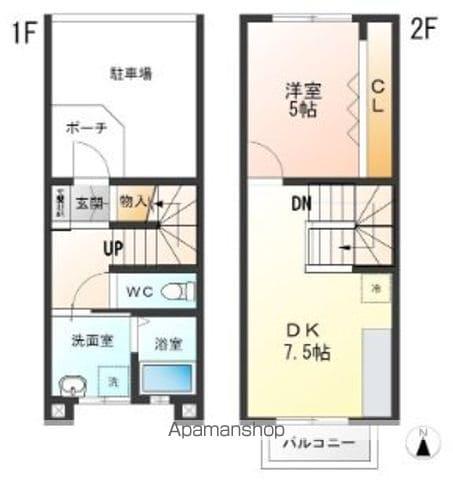 フレアージュくるみ(1DK/1階)の間取り写真
