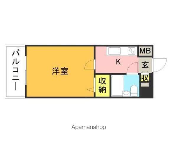 ラ・レジダンス・ド・ミディー(1K/2階)の間取り写真