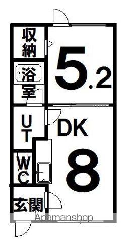 KKハウス(1DK/2階)の間取り写真
