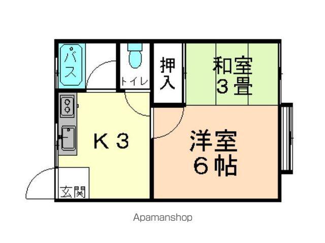 サンヒルズ新井田(2K/1階)の間取り写真