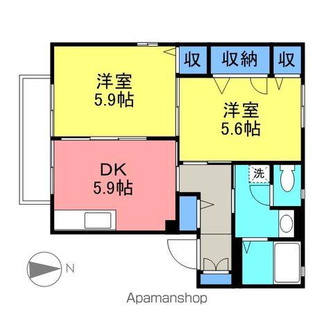 サンモールフジイ(2K/1階)の間取り写真