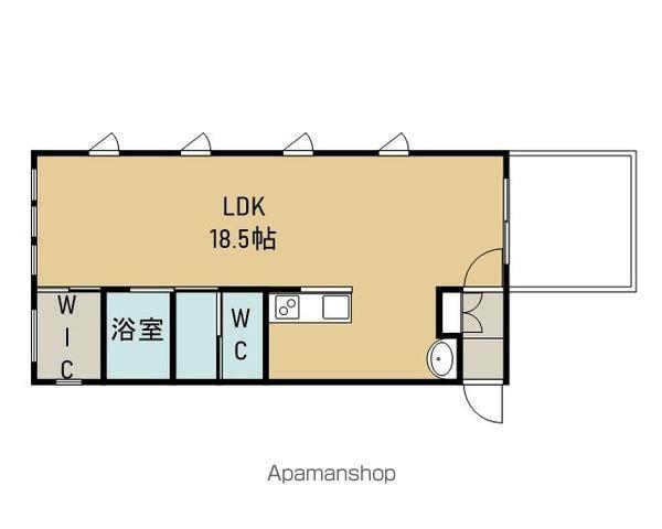 CUBE(1K/2階)の間取り写真