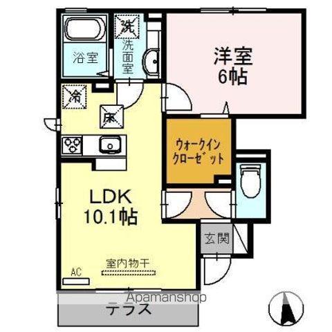 スカイヴィラ豊中(1LDK/1階)の間取り写真