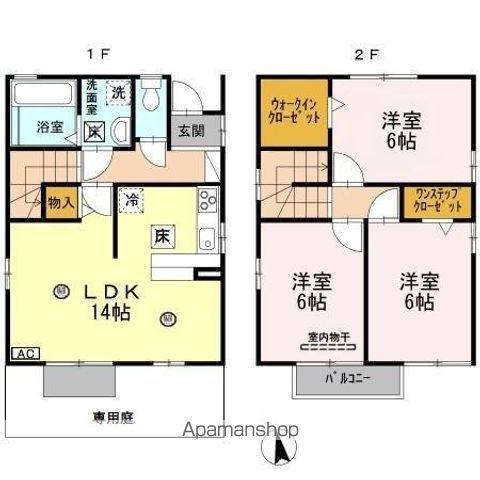 福井県福井市 2階建 築15年(3LDK)の間取り写真