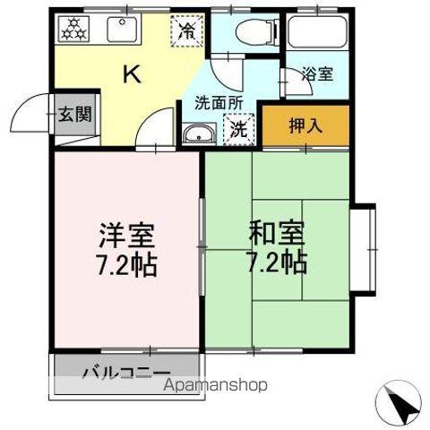 クレメンティアC(2K/1階)の間取り写真