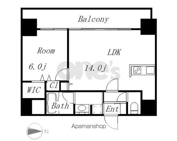 ファーストレジデンス栄(1LDK/14階)の間取り写真