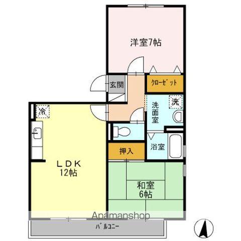 エスパス寺島(2LDK/1階)の間取り写真