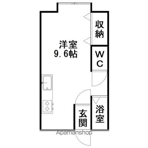 秋山ハイツ(ワンルーム/1階)の間取り写真