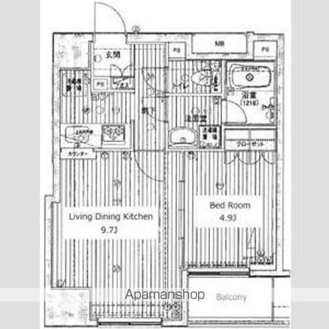 プレール・ドゥーク八丁堀 7階階 間取り