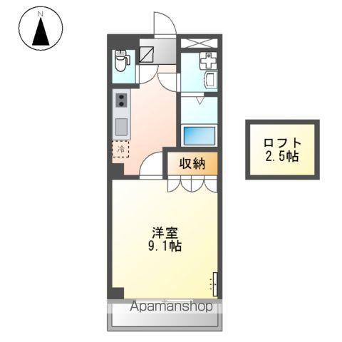 グレースヴィラ(1K/2階)の間取り写真