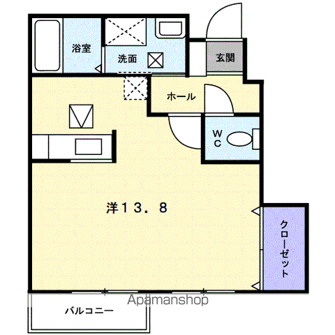 レジデンス・トーリンⅡ(ワンルーム/1階)の間取り写真