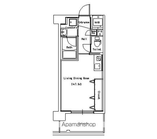 エスポアール泉(ワンルーム/7階)の間取り写真