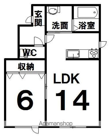 根室本線 帯広駅 徒歩600分 2階建 築5年(1LDK/2階)の間取り写真