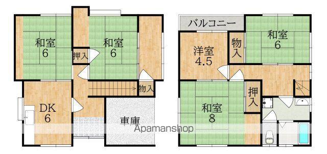 近鉄難波・奈良線 菖蒲池駅 徒歩9分 2階建 築48年(5DK)の間取り写真